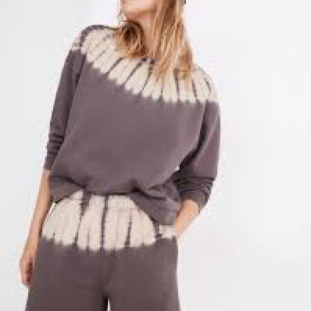 Madewell Women's XL  Eggplant and Tan Tie-Dye Sweatshirt‎